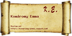 Komáromy Emma névjegykártya