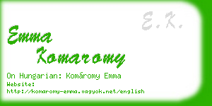 emma komaromy business card